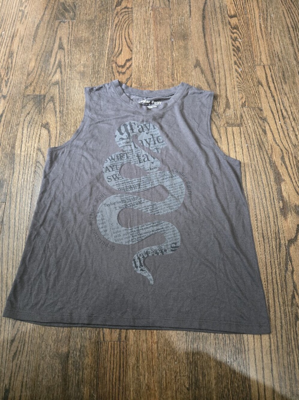 Taylor Swift Reputation Snake Graphic Tank Top XL Black Gray Eras